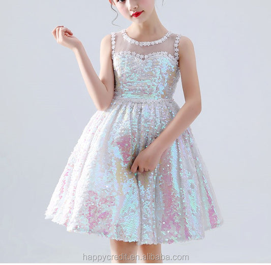 Custom Flip Sequin Ballet Performance Girls Dress Girls Party Dress Princess Dress For 3-12 Years Made In China